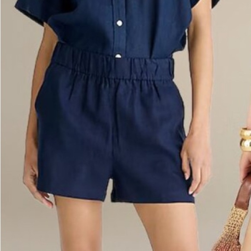 NWT J. Crew Tropez Linen Navy Women's Shorts in Small